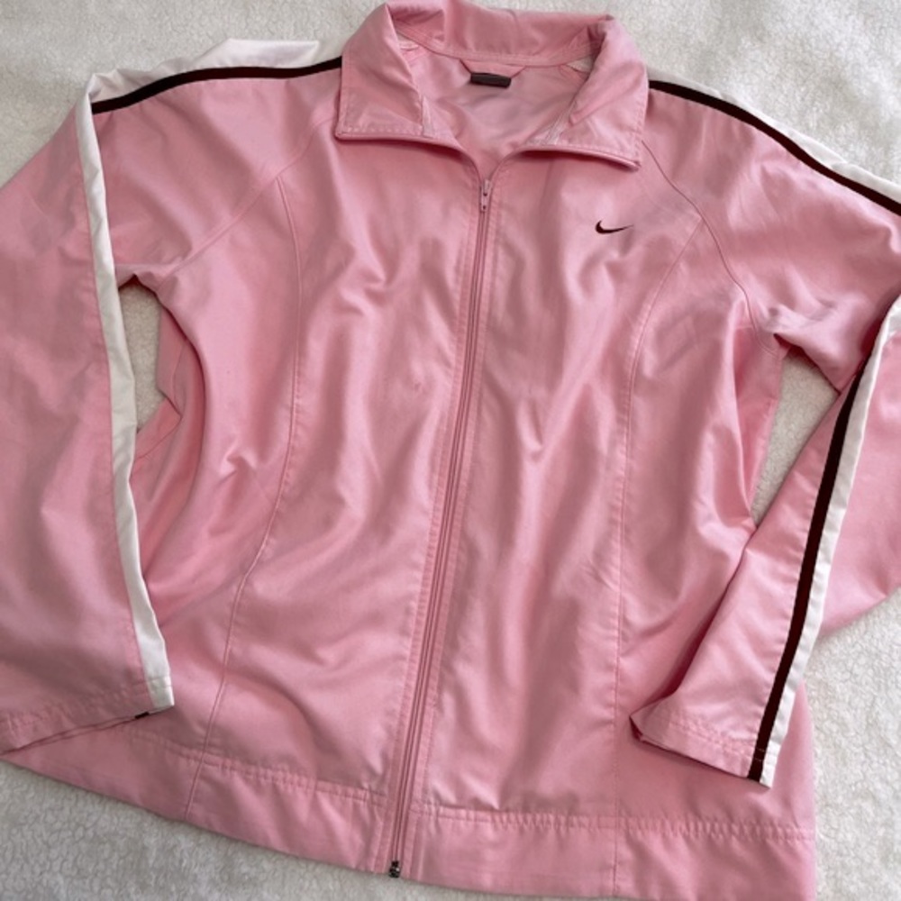 vintage nike grey tag swoosh embroidered windbreaker